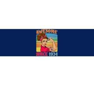 Awesome Since 1934 90th Birthday Messy Bun Rosie The Riveter Bumper Sticker