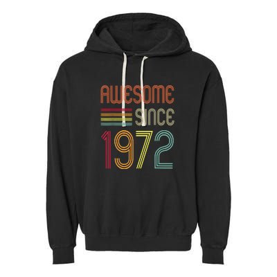 Awesome Since 1972 50th Birthday Retro Garment-Dyed Fleece Hoodie