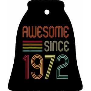 Awesome Since 1972 50th Birthday Retro Ceramic Bell Ornament