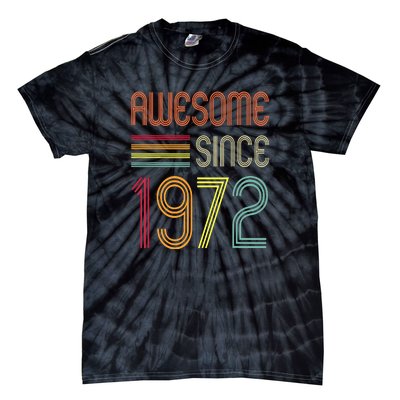 Awesome Since 1972 50th Birthday Retro Tie-Dye T-Shirt