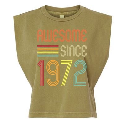 Awesome Since 1972 50th Birthday Retro Garment-Dyed Women's Muscle Tee