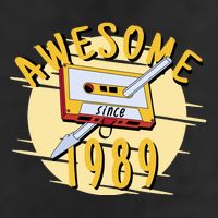 Awesome Since 1989 7 Panel Mesh Trucker Snapback Hat