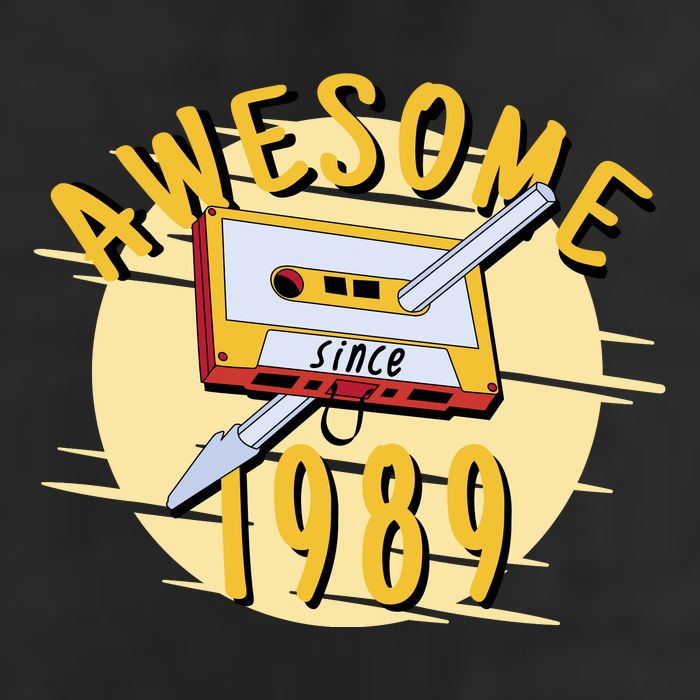 Awesome Since 1989 7 Panel Mesh Trucker Snapback Hat