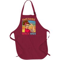 Awesome Since 1964 60th Birthday Messy Bun Rosie The Riveter Full-Length Apron With Pockets