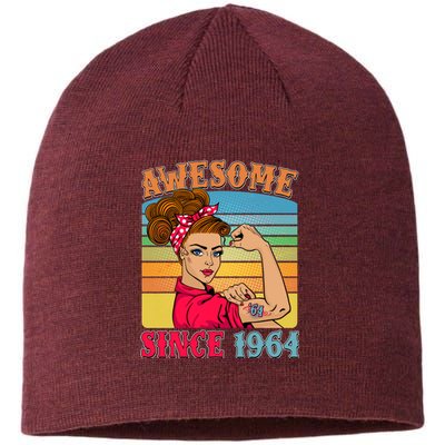 Awesome Since 1964 60th Birthday Messy Bun Rosie The Riveter Sustainable Beanie