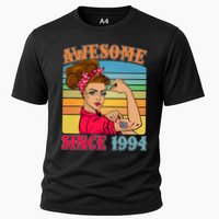 Awesome Since 1994 30th Birthday Messy Bun Rosie The Riveter Performance Shirt
