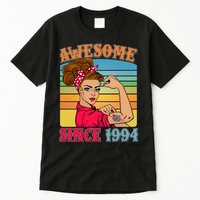 Awesome Since 1994 30th Birthday Messy Bun Rosie The Riveter Tall T-Shirt