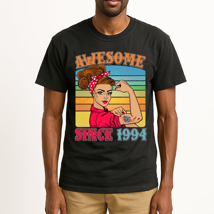 Awesome Since 1994 30th Birthday Messy Bun Rosie The Riveter Tall T-Shirt