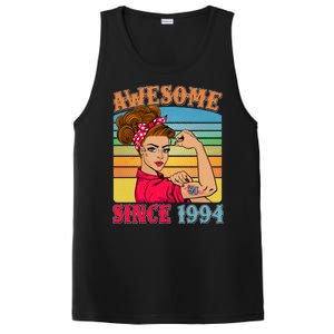 Awesome Since 1994 30th Birthday Messy Bun Rosie The Riveter PosiCharge Competitor Tank