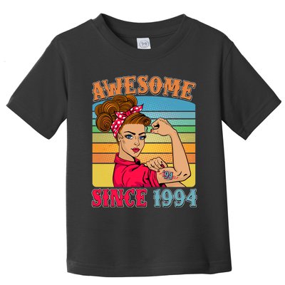 Awesome Since 1994 30th Birthday Messy Bun Rosie The Riveter Toddler T-Shirt