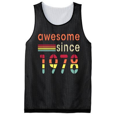 Awesome Since 1978 Birthday Retro Cool Gift Mesh Reversible Basketball Jersey Tank