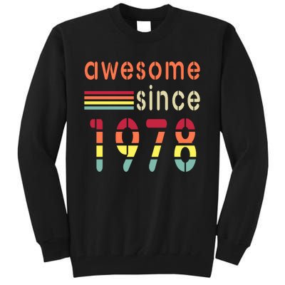 Awesome Since 1978 Birthday Retro Cool Gift Tall Sweatshirt