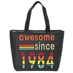 Awesome Since 1984 Birthday Retro Cool Gift Zip Tote Bag