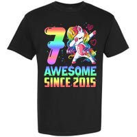 Awesome Since 2015 Unicorn 7th Birthday 7 Years Old Garment-Dyed Heavyweight T-Shirt