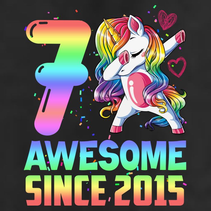 Awesome Since 2015 Unicorn 7th Birthday 7 Years Old Garment-Dyed Heavyweight T-Shirt