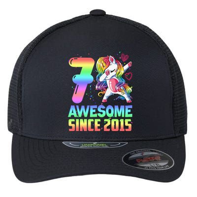 Awesome Since 2015 Unicorn 7th Birthday 7 Years Old Flexfit Unipanel Trucker Cap