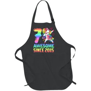 Awesome Since 2015 Unicorn 7th Birthday 7 Years Old Full-Length Apron With Pockets