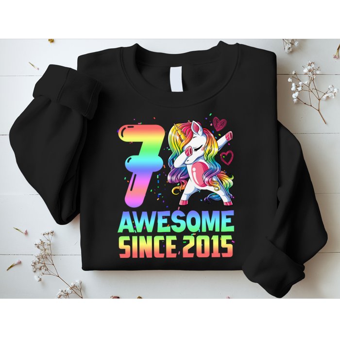 Awesome Since 2015 Unicorn 7th Birthday 7 Years Old Sweatshirt