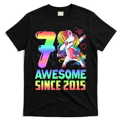 Awesome Since 2015 Unicorn 7th Birthday 7 Years Old T-Shirt