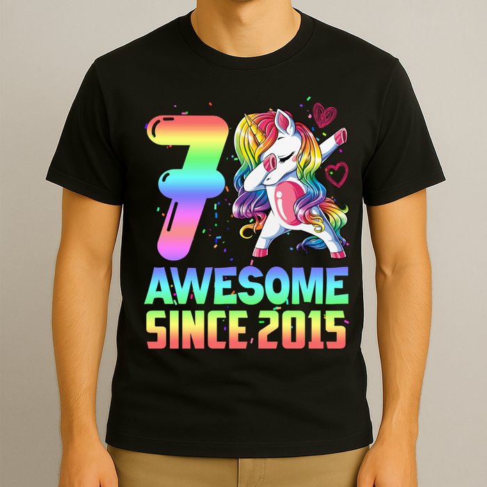 Awesome Since 2015 Unicorn 7th Birthday 7 Years Old T-Shirt