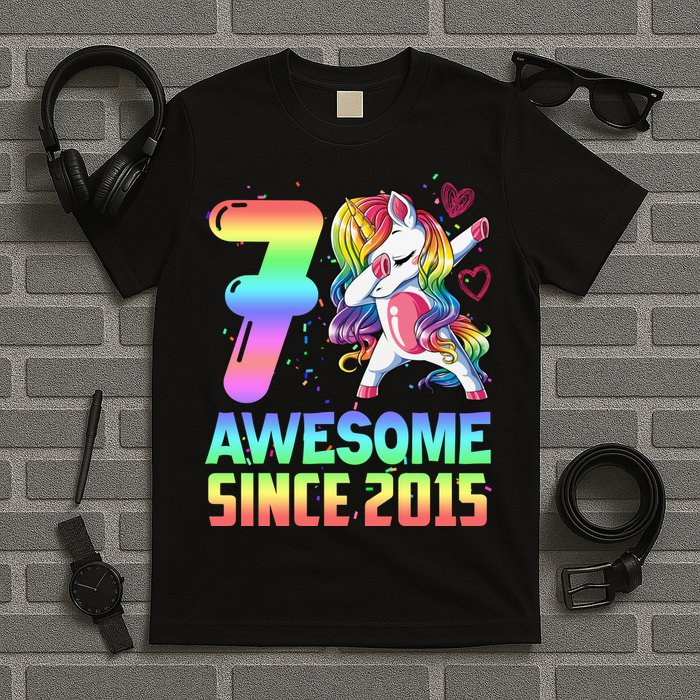 Awesome Since 2015 Unicorn 7th Birthday 7 Years Old T-Shirt