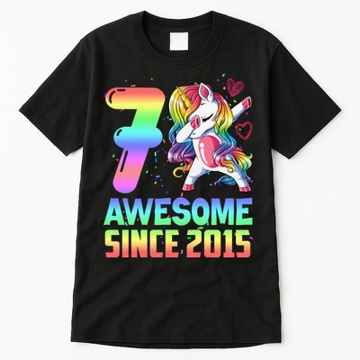 Awesome Since 2015 Unicorn 7th Birthday 7 Years Old Tall T-Shirt
