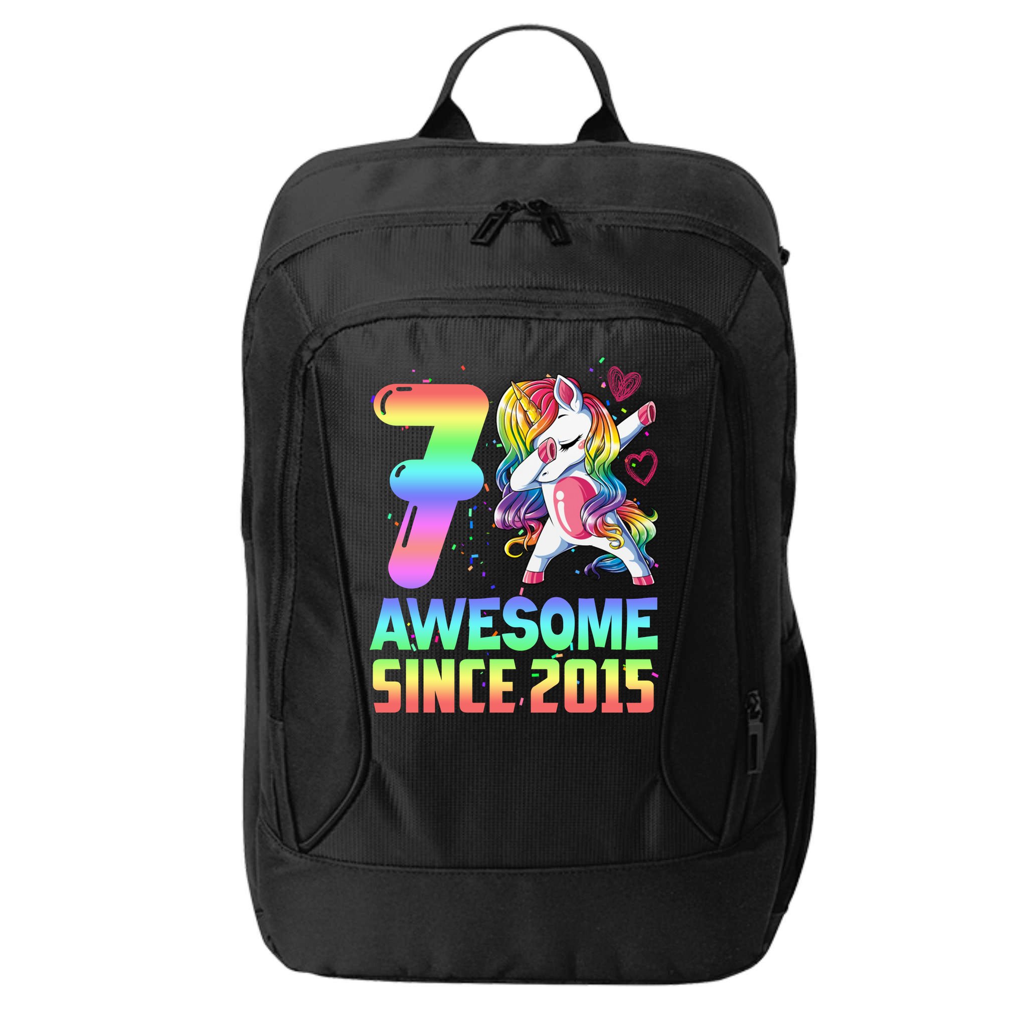 Awesome Since 2015 Unicorn 7th Birthday 7 Years Old City Backpack