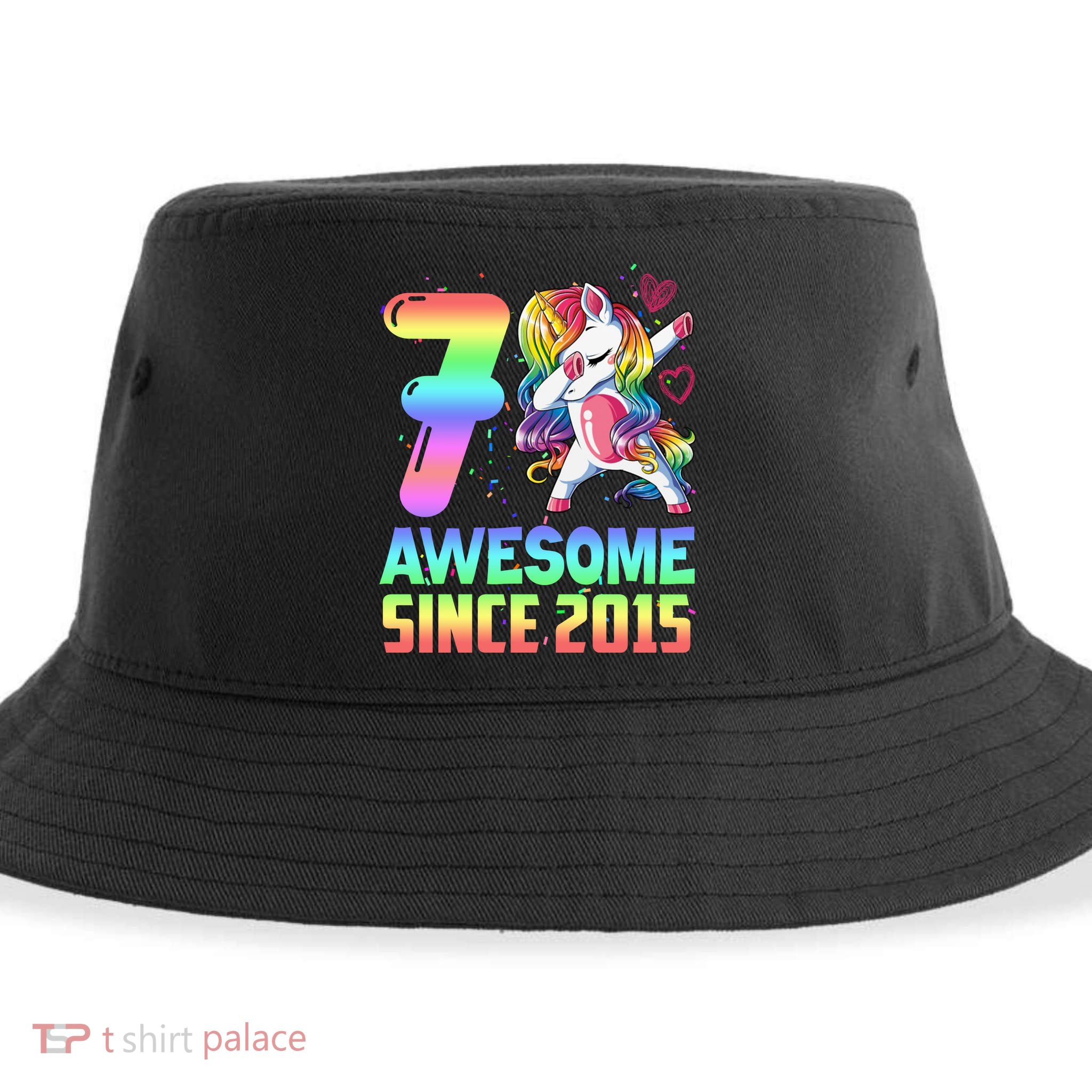 Awesome Since 2015 Unicorn 7th Birthday 7 Years Old Sustainable Bucket Hat