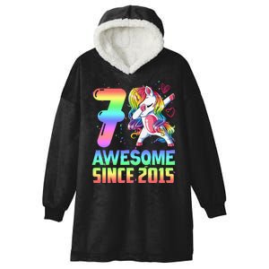 Awesome Since 2015 Unicorn 7th Birthday 7 Years Old Hooded Wearable Blanket