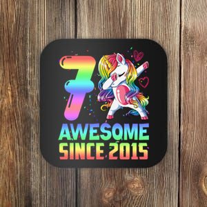 Awesome Since 2015 Unicorn 7th Birthday 7 Years Old Coaster