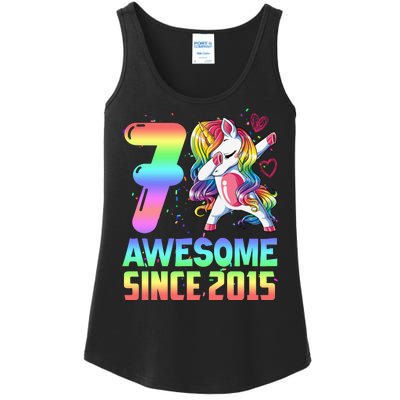 Awesome Since 2015 Unicorn 7th Birthday 7 Years Old Ladies Essential Tank