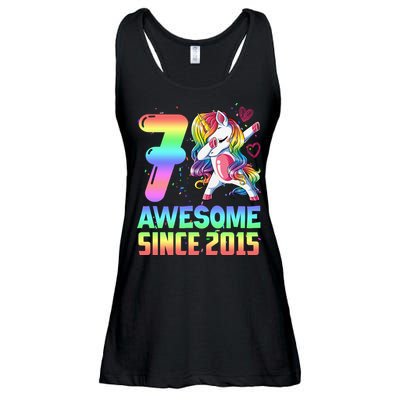Awesome Since 2015 Unicorn 7th Birthday 7 Years Old Ladies Essential Flowy Tank