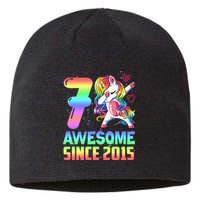 Awesome Since 2015 Unicorn 7th Birthday 7 Years Old Sustainable Beanie