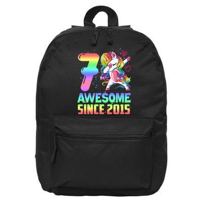 Awesome Since 2015 Unicorn 7th Birthday 7 Years Old 16 in Basic Backpack