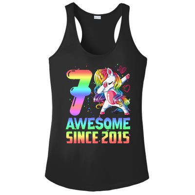 Awesome Since 2015 Unicorn 7th Birthday 7 Years Old Ladies PosiCharge Competitor Racerback Tank