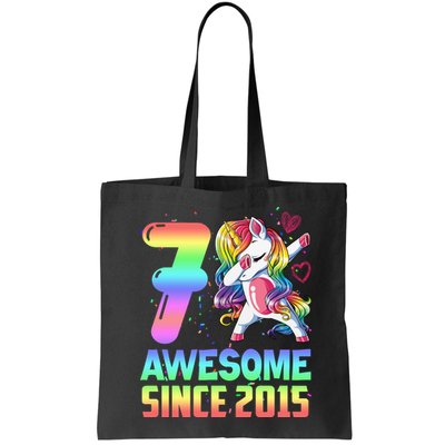 Awesome Since 2015 Unicorn 7th Birthday 7 Years Old Bag