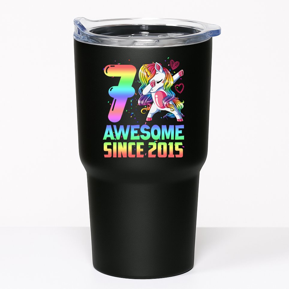 Awesome Since 2015 Unicorn 7th Birthday 7 Years Old Tumbler