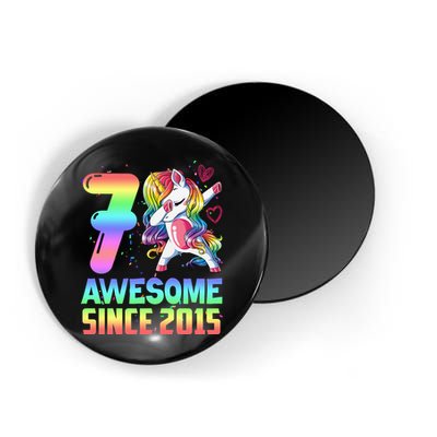 Awesome Since 2015 Unicorn 7th Birthday 7 Years Old Magnet