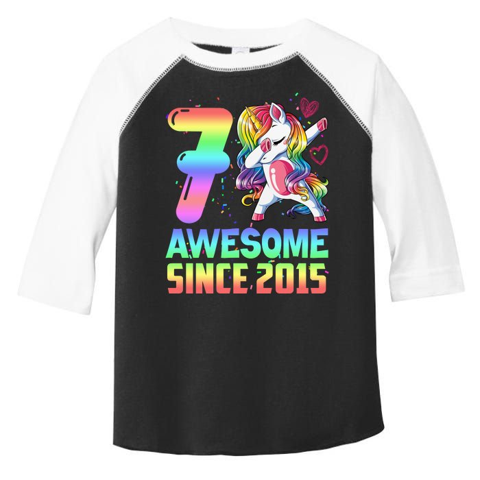 Awesome Since 2015 Unicorn 7th Birthday 7 Years Old Toddler Fine Jersey T-Shirt