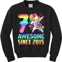 Awesome Since 2015 Unicorn 7th Birthday 7 Years Old Kids Sweatshirt