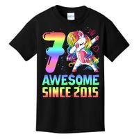 Awesome Since 2015 Unicorn 7th Birthday 7 Years Old Kids T-Shirt