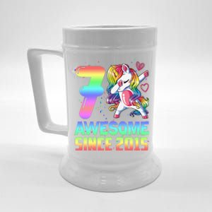 Awesome Since 2015 Unicorn 7th Birthday 7 Years Old Beer Stein