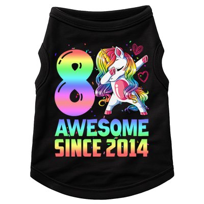 Awesome Since 2014 Unicorn 8th Birthday 8 Years Old Doggie Tank