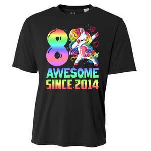 Awesome Since 2014 Unicorn 8th Birthday 8 Years Old Cooling Performance Crew T-Shirt