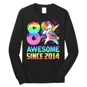 Awesome Since 2014 Unicorn 8th Birthday 8 Years Old Long Sleeve Shirt