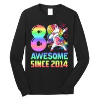 Awesome Since 2014 Unicorn 8th Birthday 8 Years Old Long Sleeve Shirt