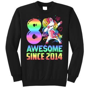 Awesome Since 2014 Unicorn 8th Birthday 8 Years Old Sweatshirt