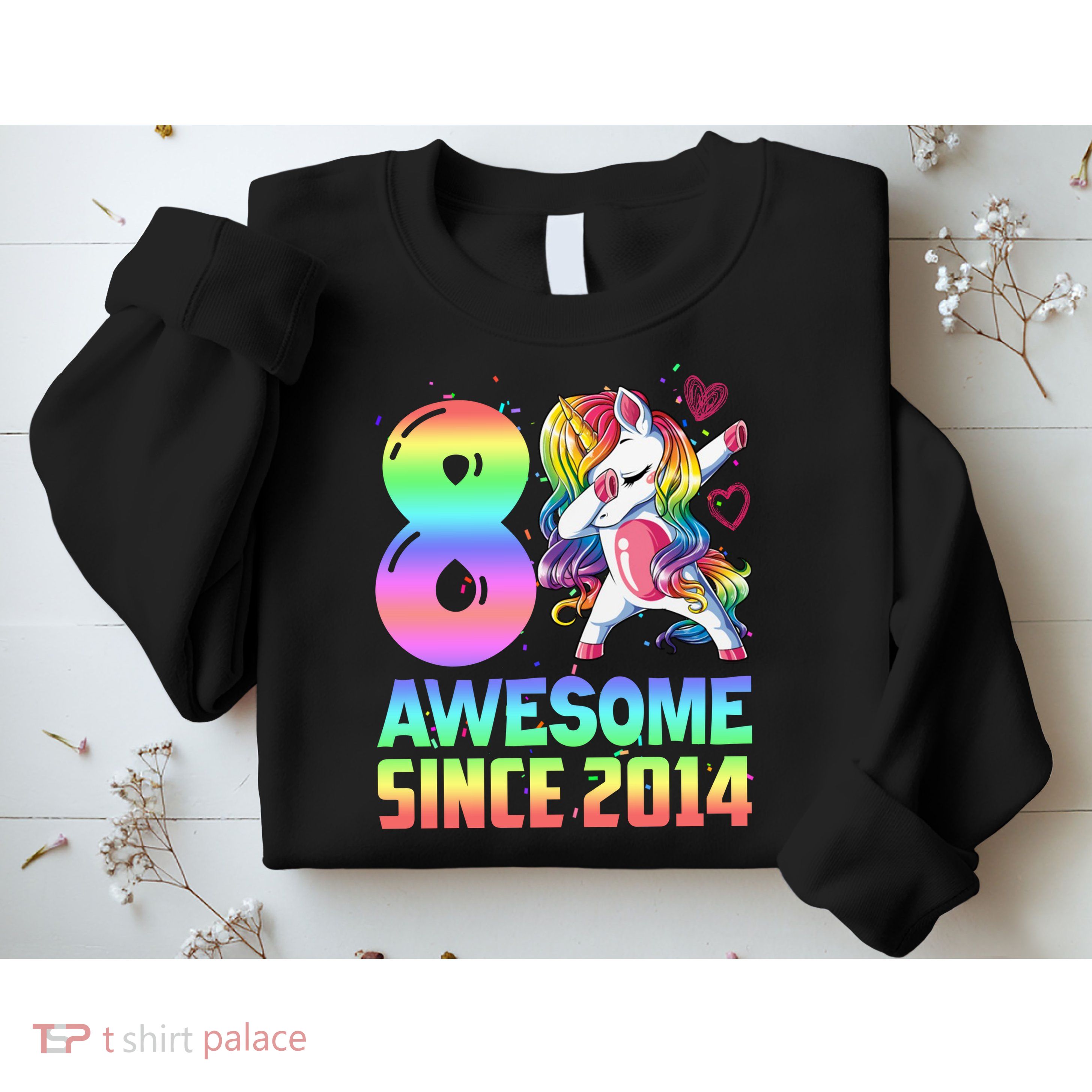 Awesome Since 2014 Unicorn 8th Birthday 8 Years Old Sweatshirt