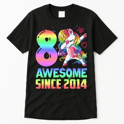 Awesome Since 2014 Unicorn 8th Birthday 8 Years Old Tall T-Shirt