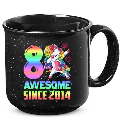 Awesome Since 2014 Unicorn 8th Birthday 8 Years Old 15oz Campfire Ceramic Mug